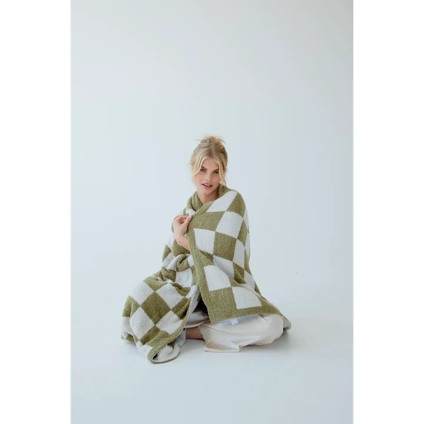 The Teddy Throw - 100% Recycled - Khaki Check