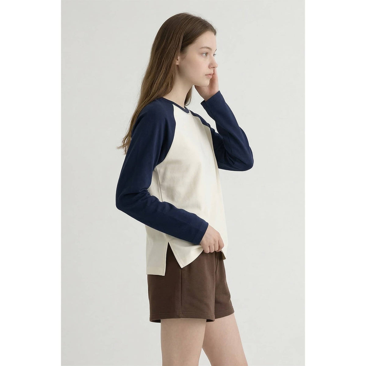 Navy + Cream Retro Raglan Tee