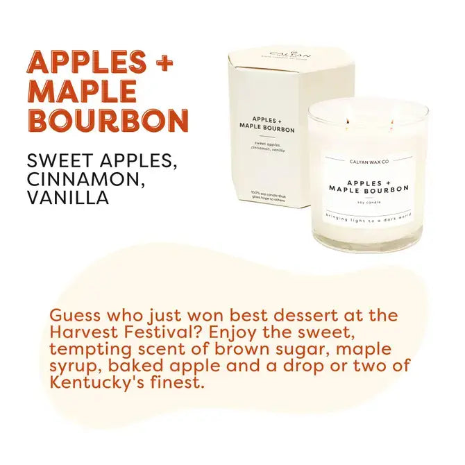 Apples + Maple Bourbon - Glass Tumbler Soy Candle