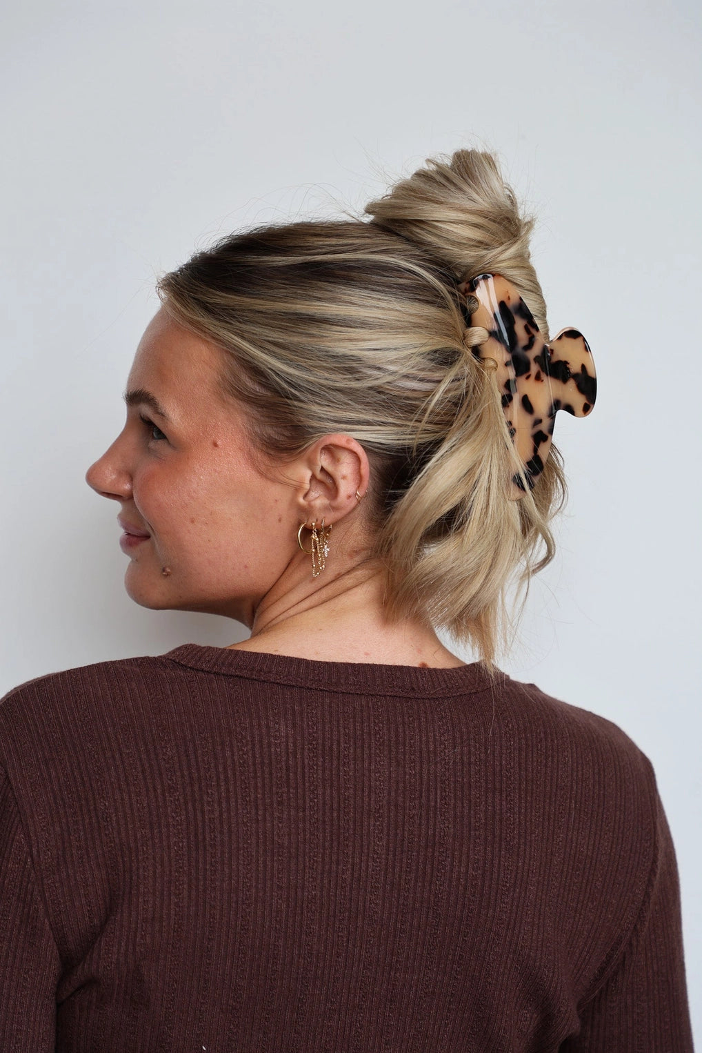 Oversized Acetate Claw (Tortoise)