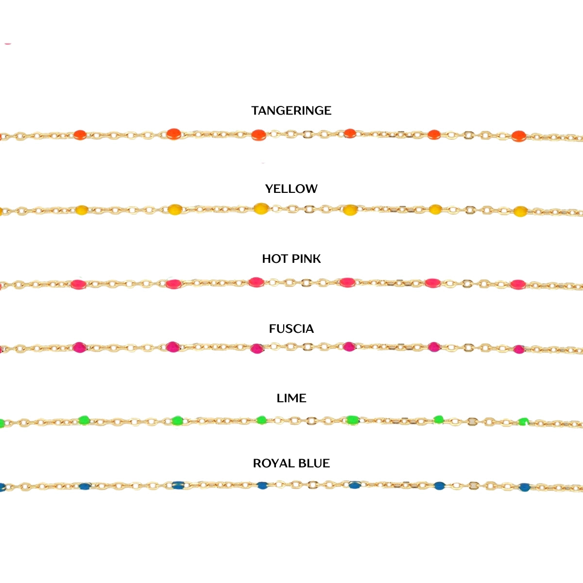 Enamel & Gold Necklace (Multiple Colors)