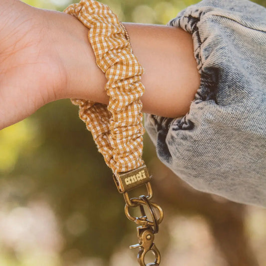 Mustard Gingham Keychain