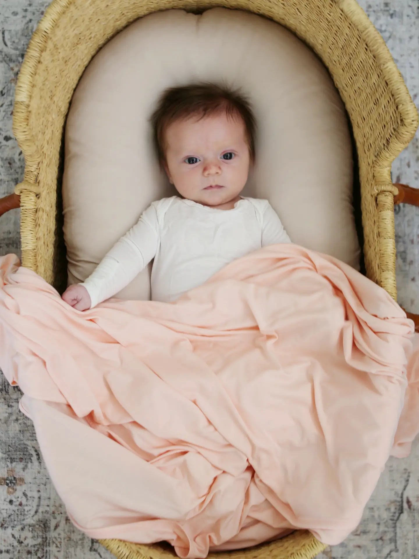 Blush Pink Bamboo Swaddle Blanket