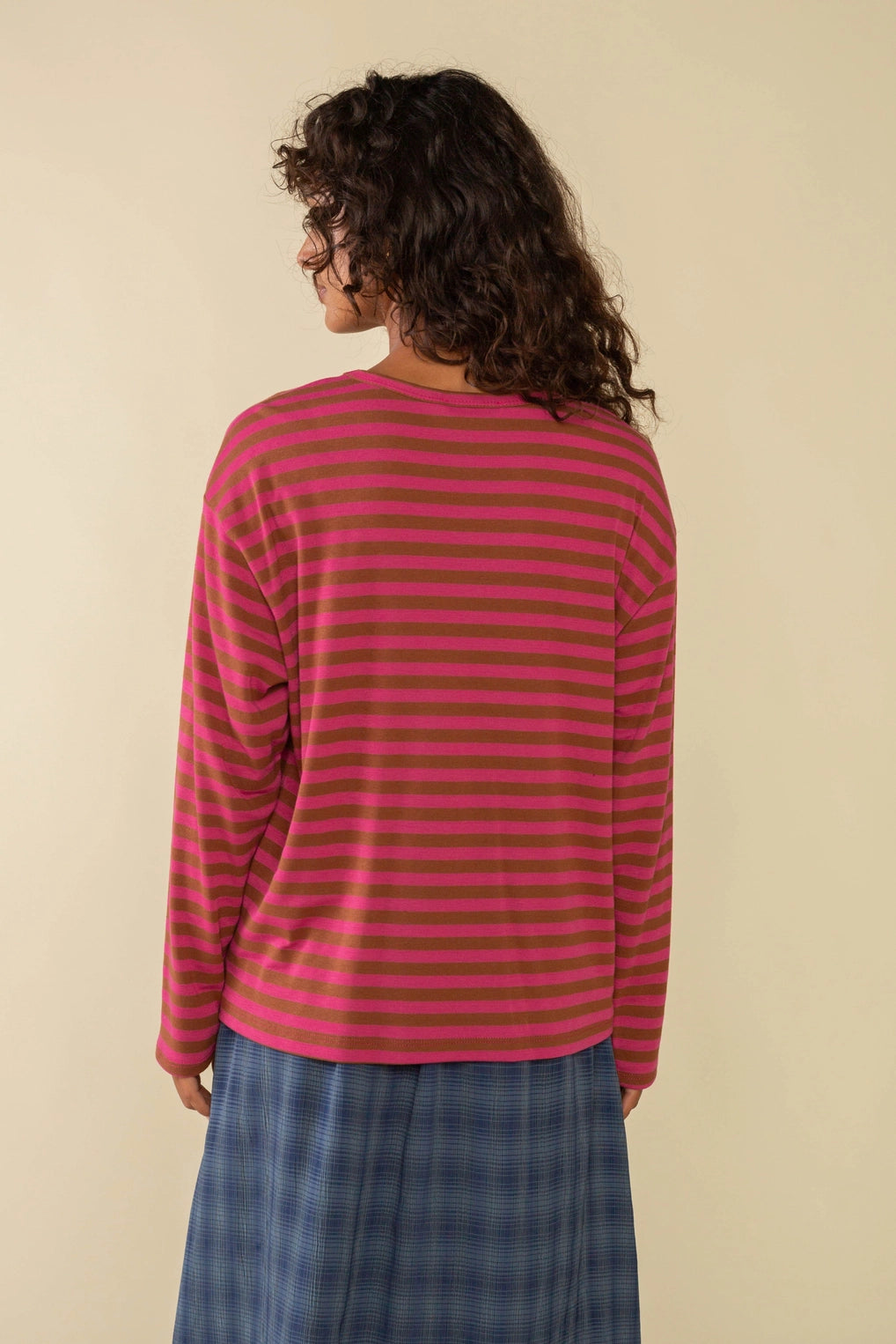 Culver Striped Rib Knit Long Sleeve Tee