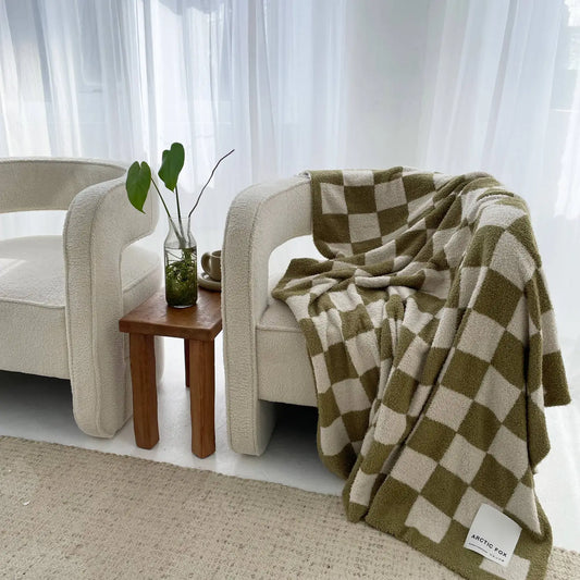 The Teddy Throw - 100% Recycled - Khaki Check
