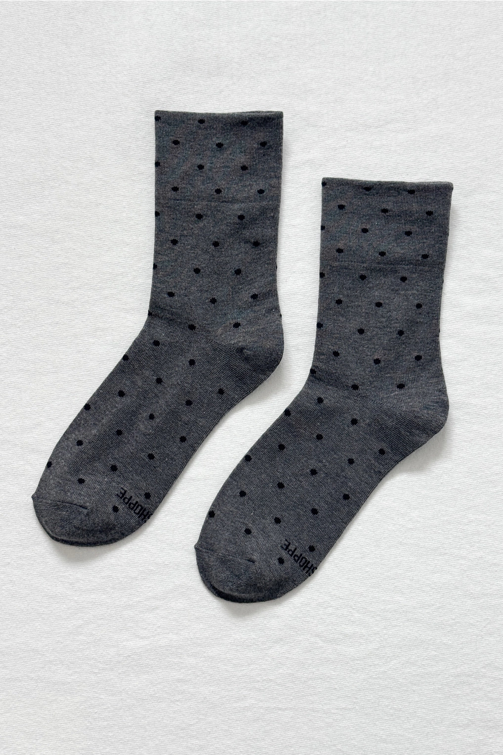 Sneaker Socks (Charcoal Polka Dots)