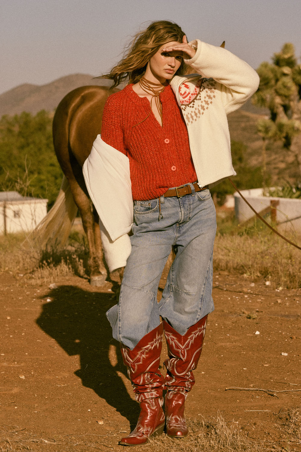 Confetti Button-Front Cardigan Sweater (Sunset)