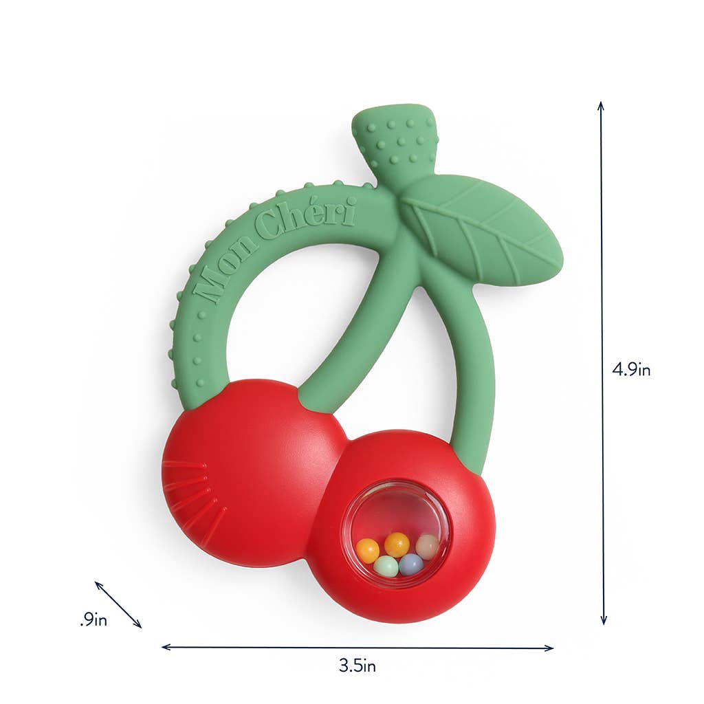 Cherry Silicone Teether with Rattle