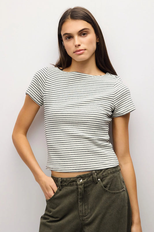 White & Black Heidi Top