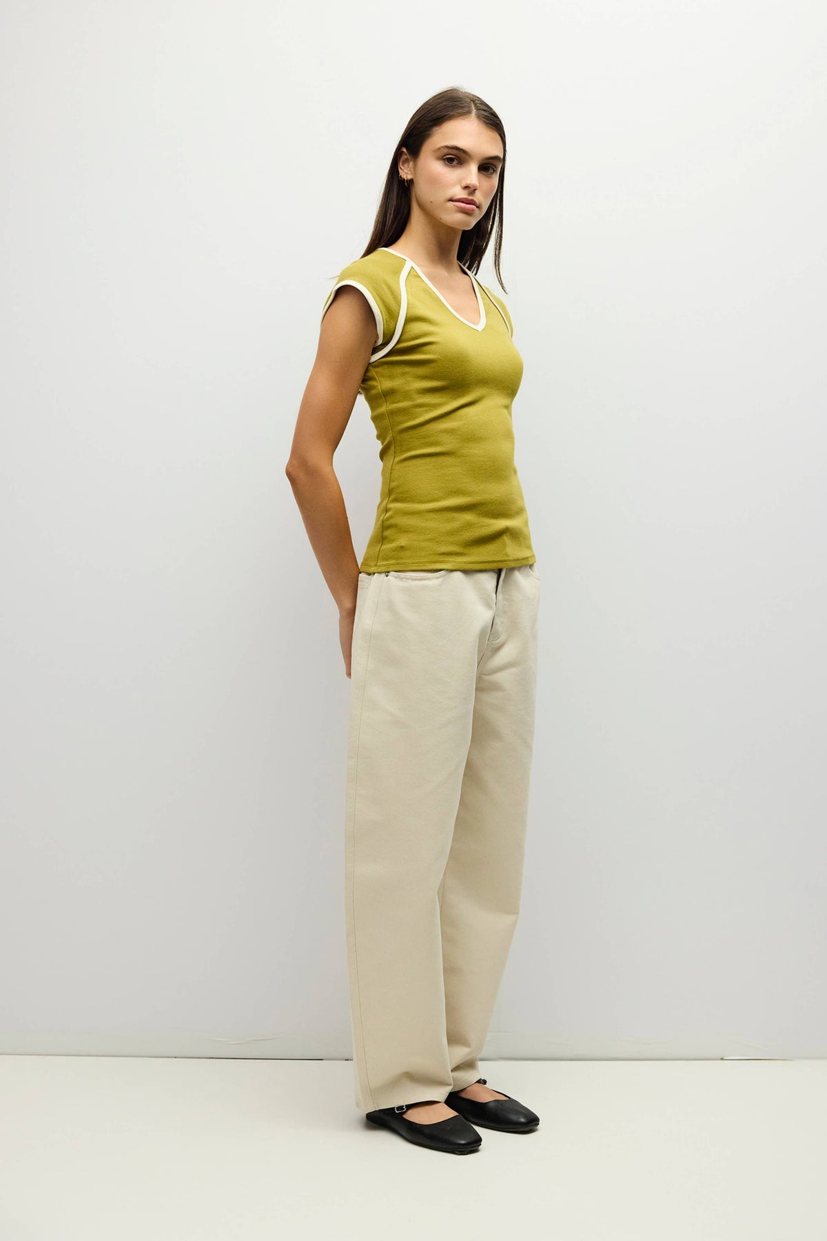 Moss + Cream Patricia Top
