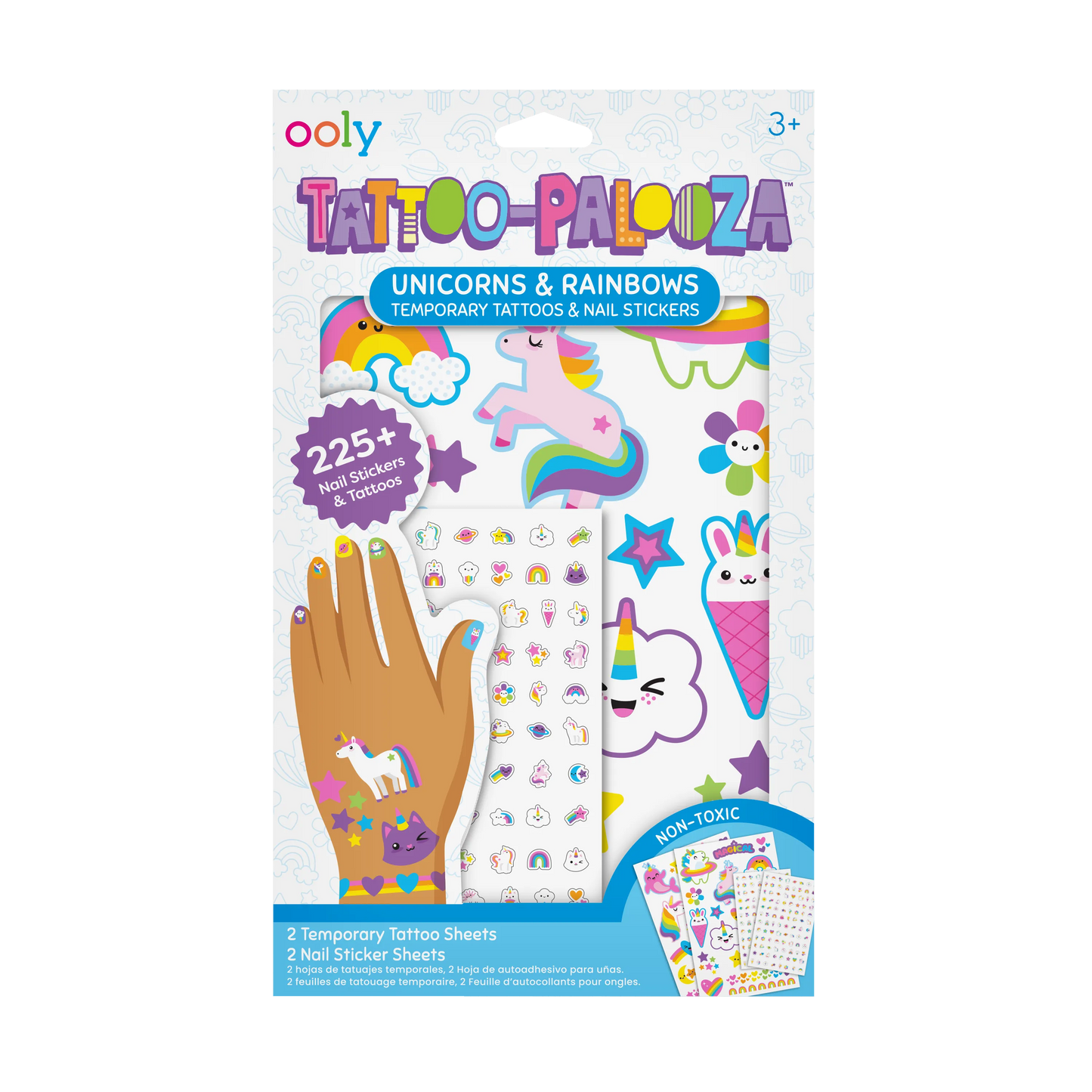 Tattoo Palooza: Temporary Tattoos & Nail Stickers - Unicorns & Rainbows m