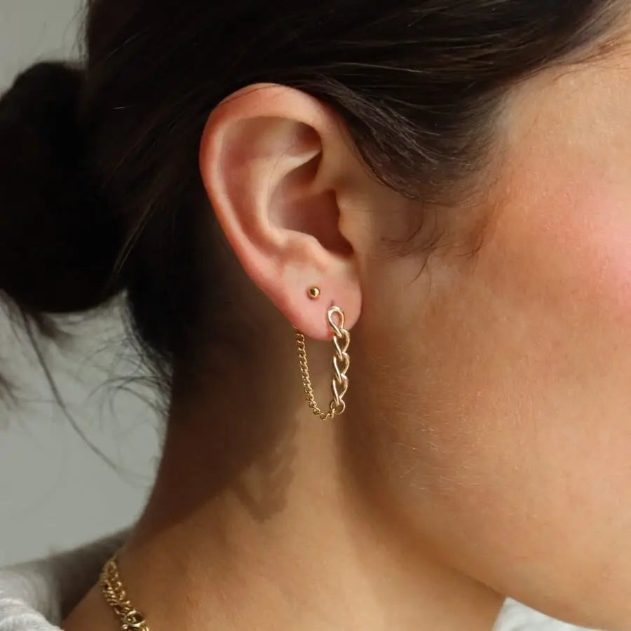 Alex Chain Stud Earrings in 14k Gold Fill