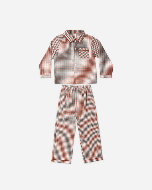 Long Sleeve Pajamas Holiday Gingham
