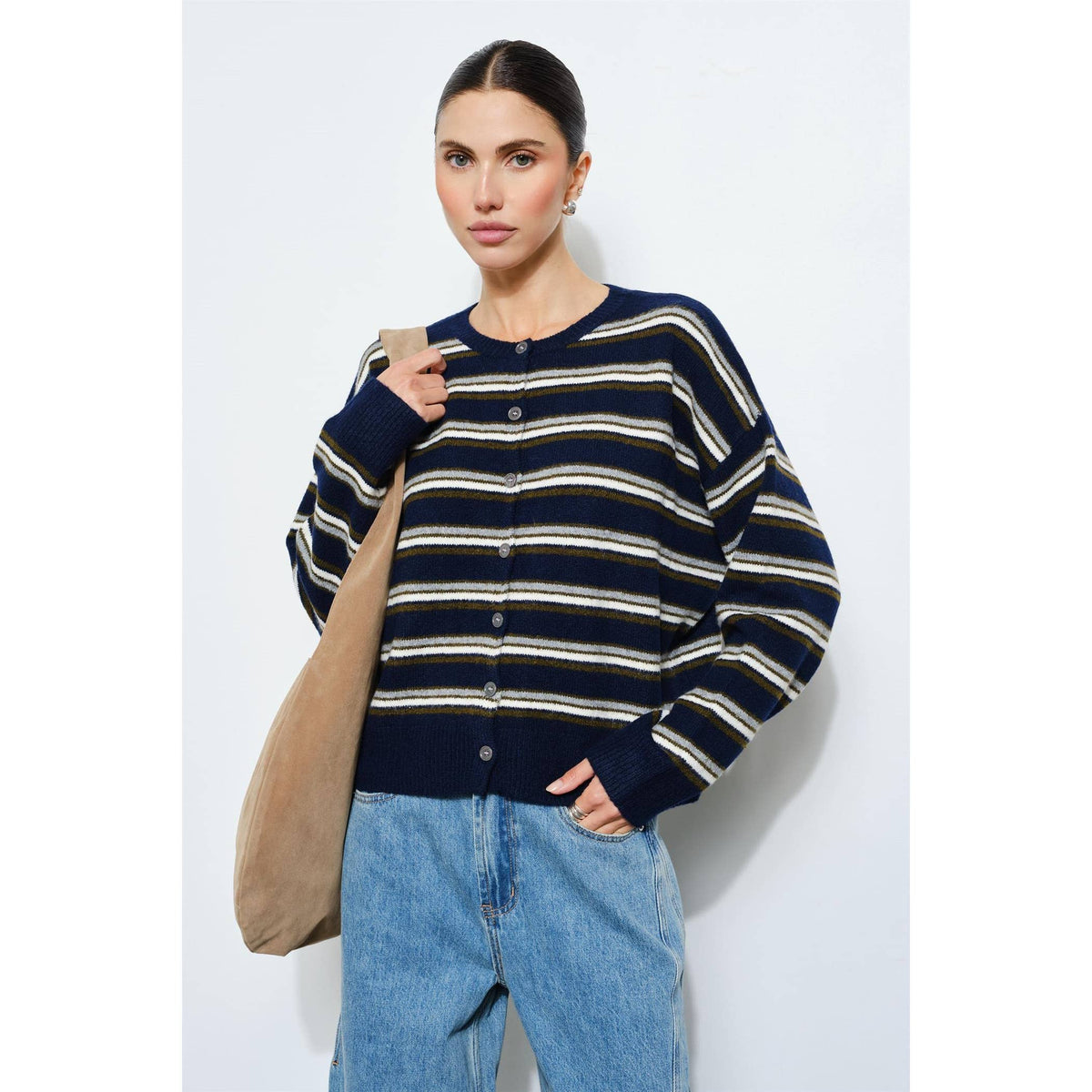 Blythe Navy Striped Cardigan
