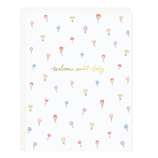 Petite Floral Baby Greeting Card