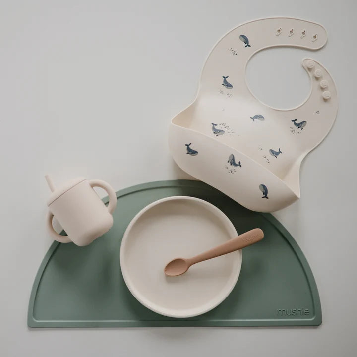 Silicone Baby Bib - Whales