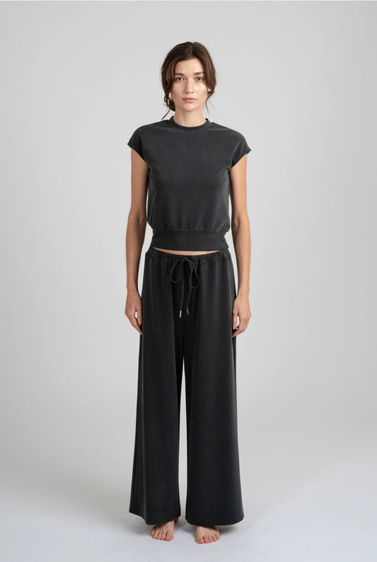 Wide Leg Pant | Charcoal