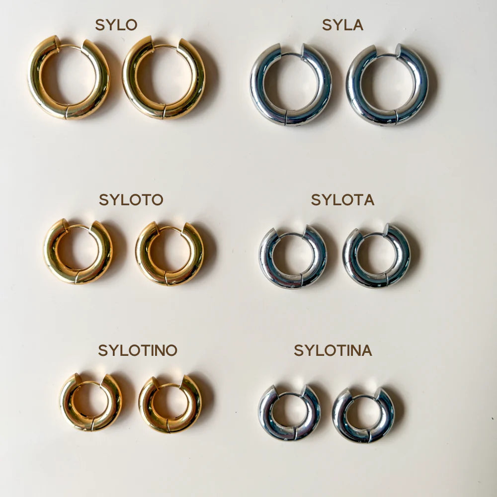 Syloto Gold Thick Hoops