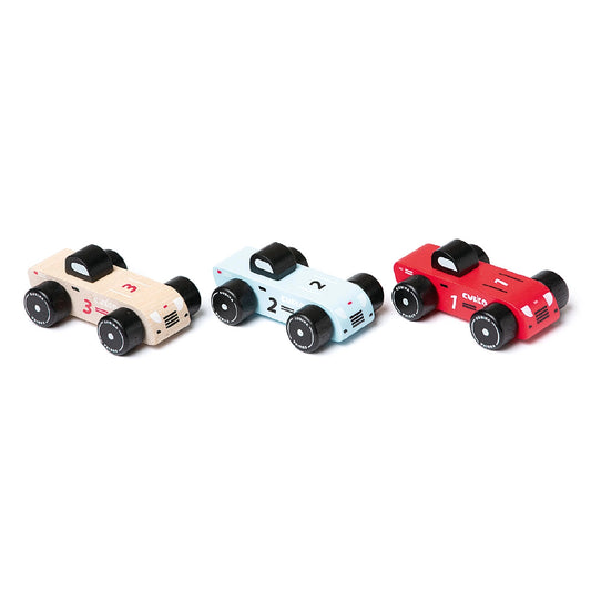 Wooden Vehicle Set - Racing Cars