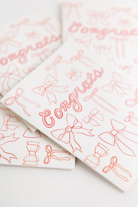 Bow Outline Congrats Card