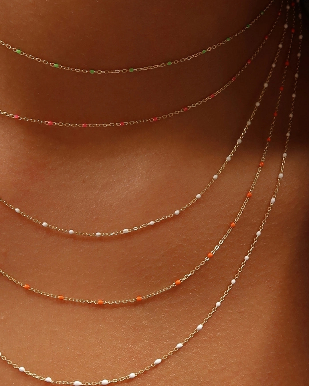 Enamel & Gold Necklace (Multiple Colors)