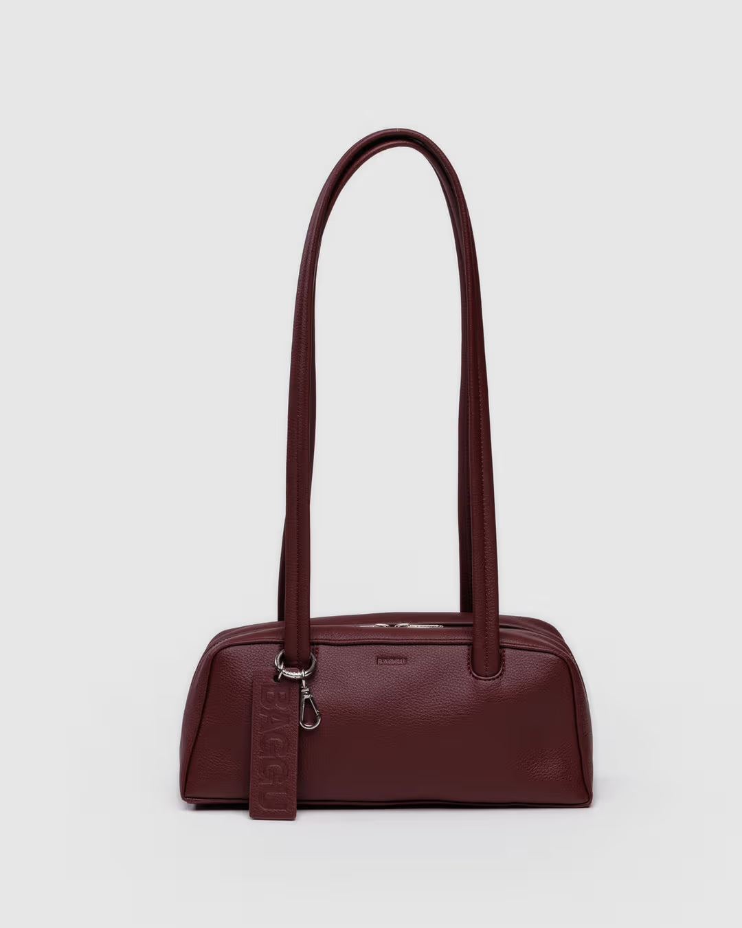Small Recycled Leather Bowler Bag (Mahogany)
