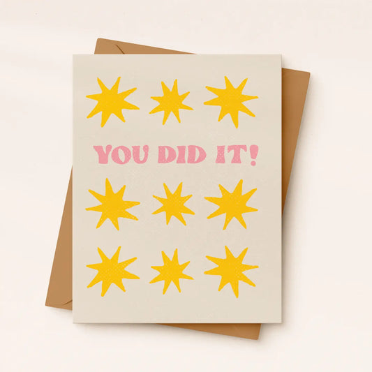 You Did It Star Card | Congratulations Card | Grad Card