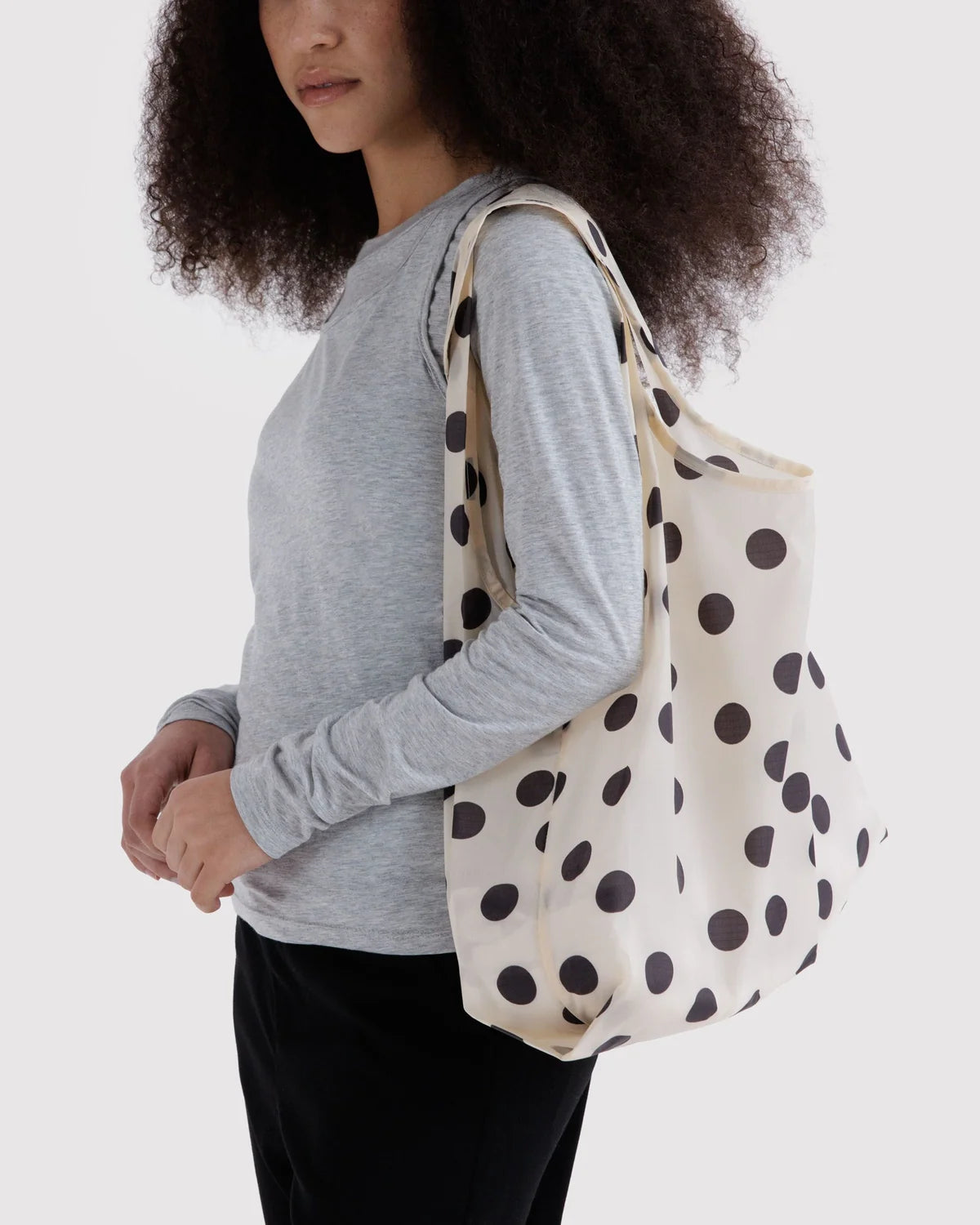 Cream and Black Polka Dot Standard Baggu