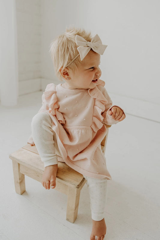 Pointelle Knit Stretch Baby Leggings Pants (Organic Cotton)