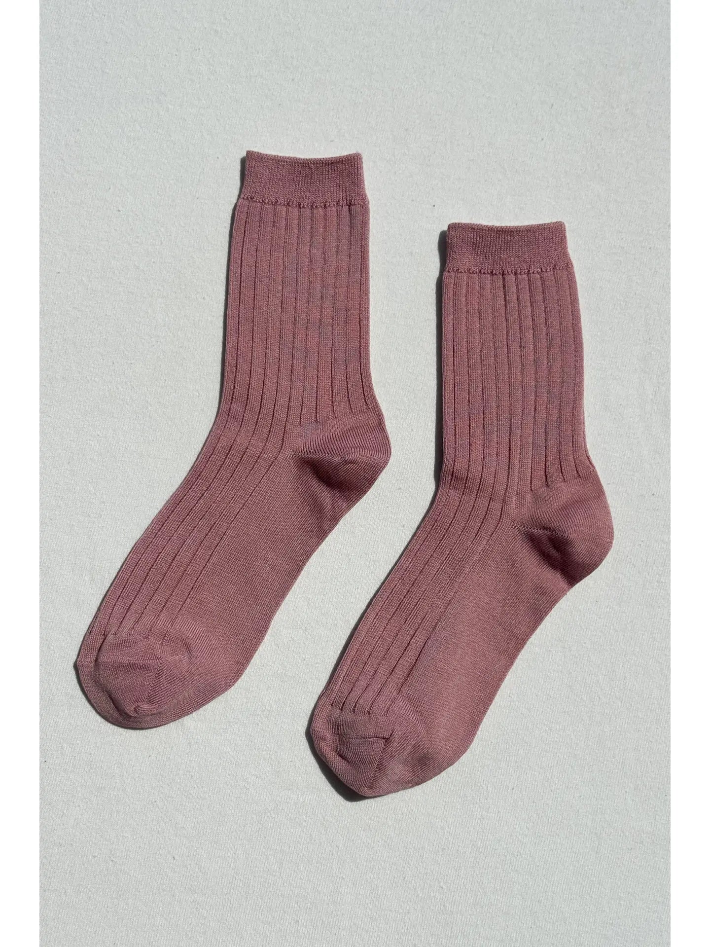 Her Socks - Mercerized Combed Cotton Rib (Desert Rose)