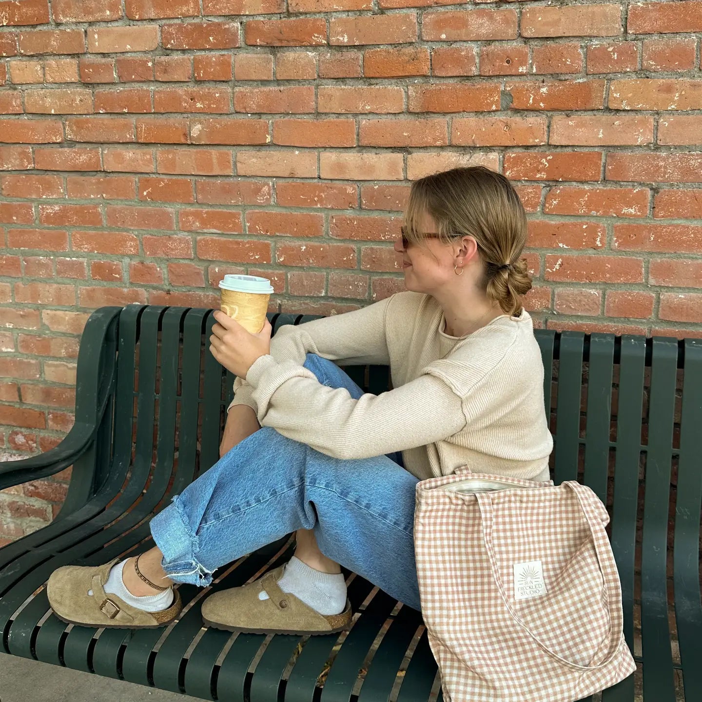 Chai Gingham Tote Bag
