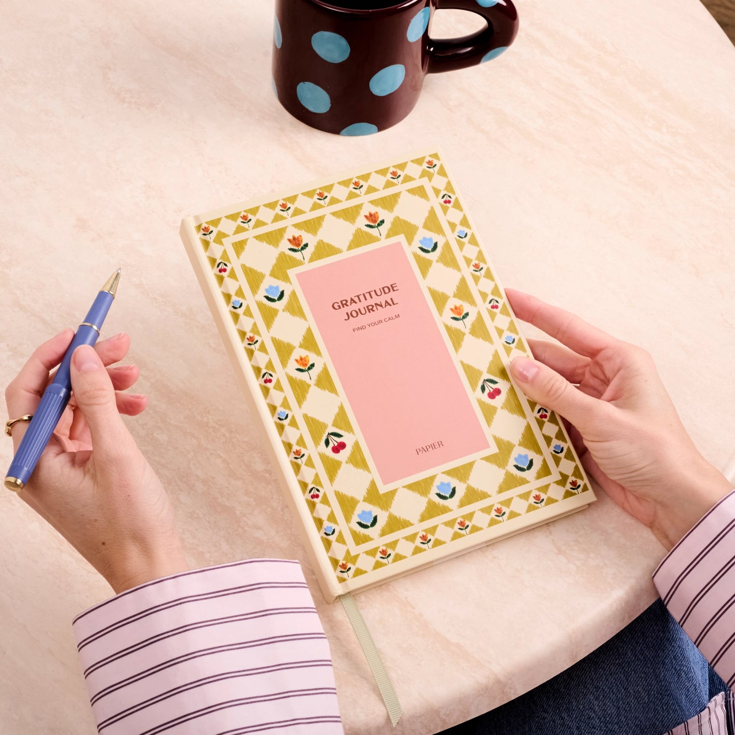 Guided Gratitude Journal, A5 Hardcover - Folk Garden