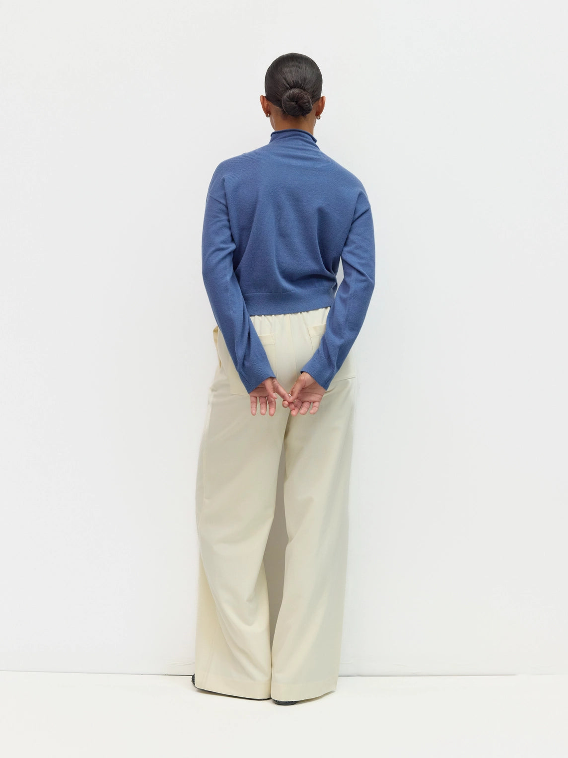 Cream Vera Pants | Drawstring Wide Leg Pants