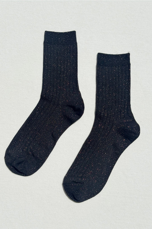 Her Socks - Modal Lurex (Copper Black)