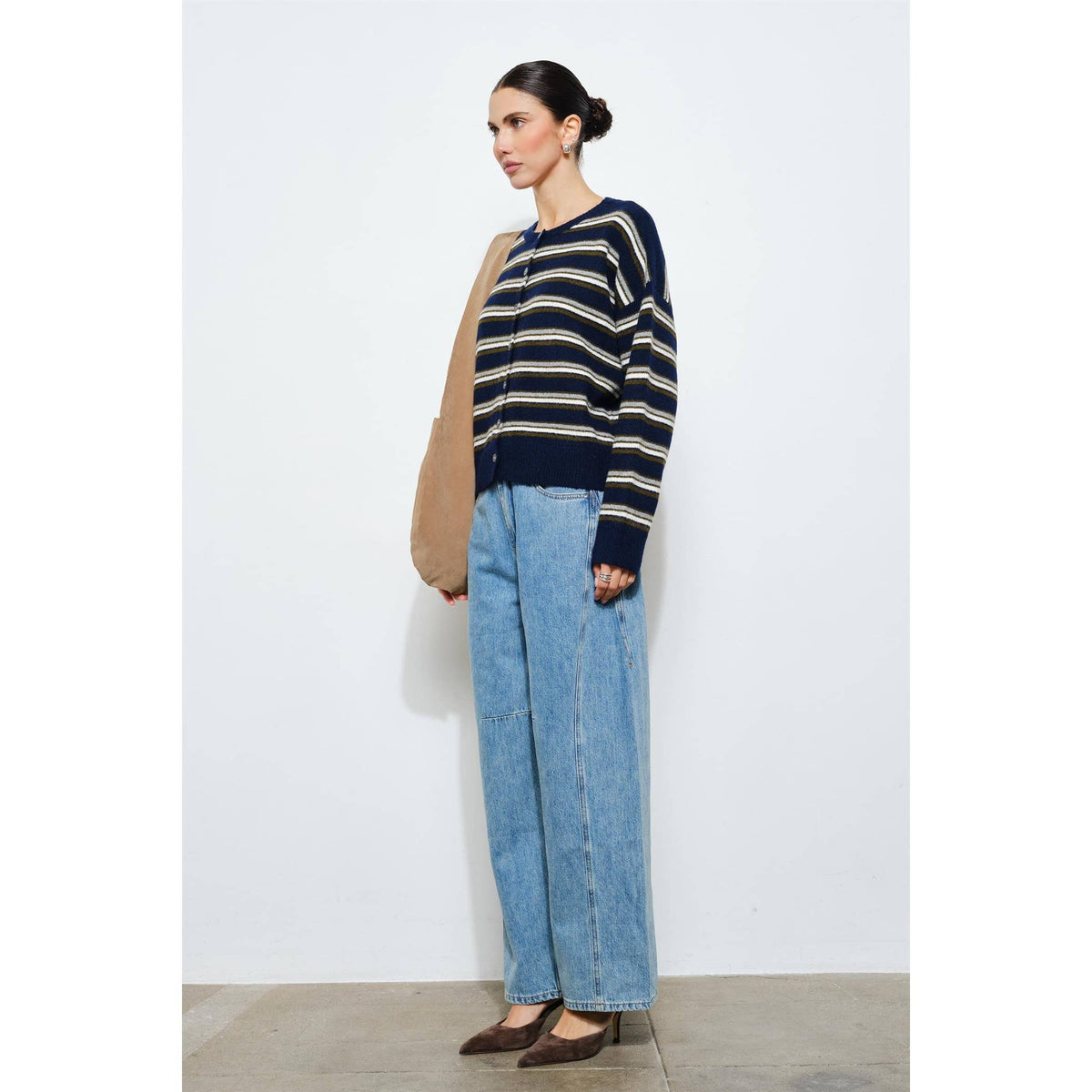 Blythe Navy Striped Cardigan