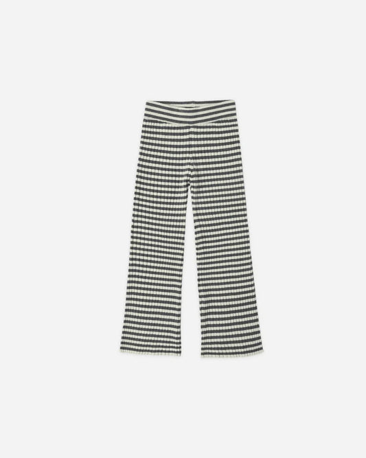 Flare Rib Knit Pant Midnight Stripe