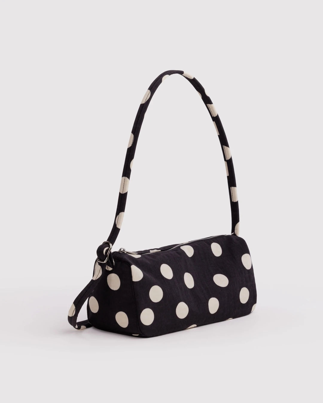 Black And Cream Polka Dot Nylon Loaf Bag