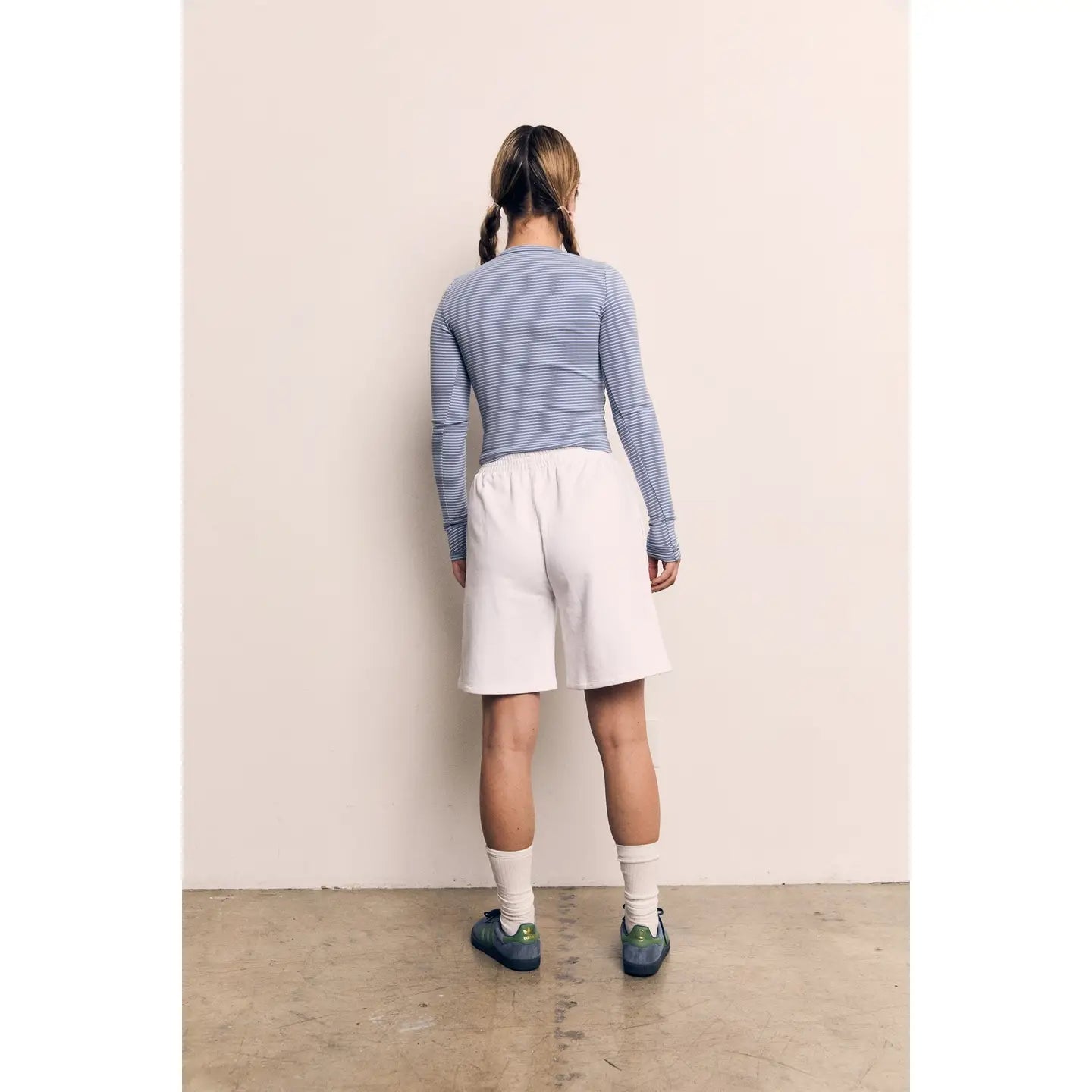 Striped Long Sleeve Striped Tee - Blue/Cream