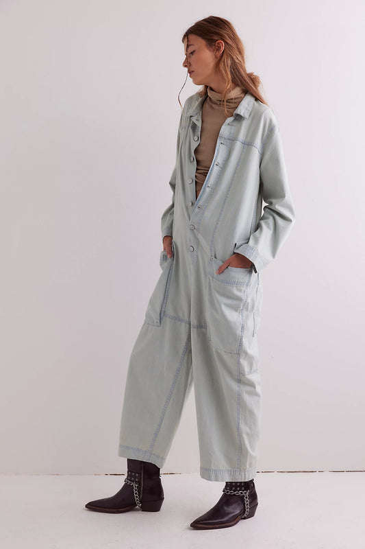 We The Free Margarita Jumpsuit | Light Blue Beam