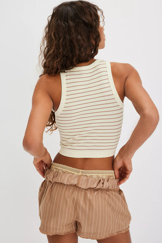 Free People Stripe Cami (Neutral)