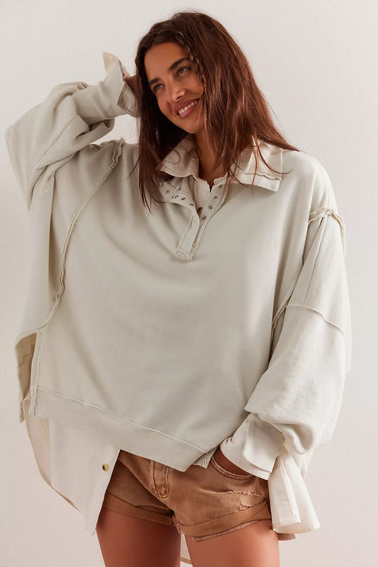 We The Free Camden Henley Sweatshirt (Grey Opal)
