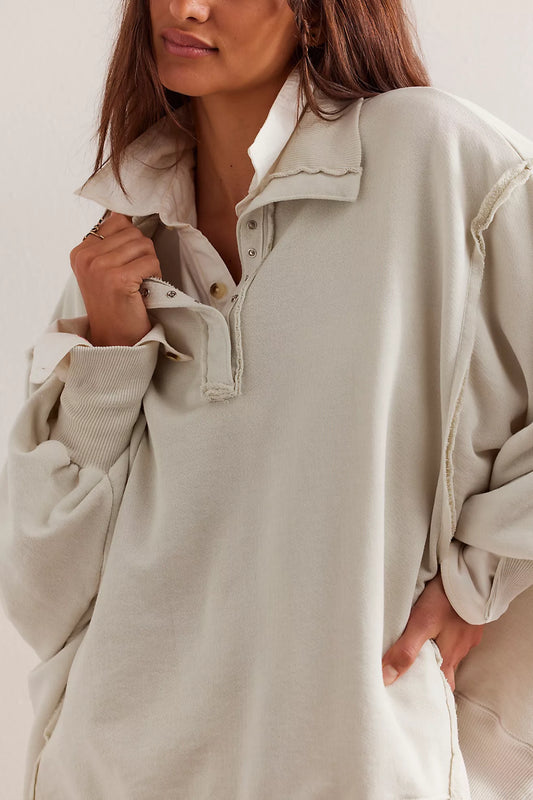 We The Free Camden Henley Sweatshirt (Grey Opal)