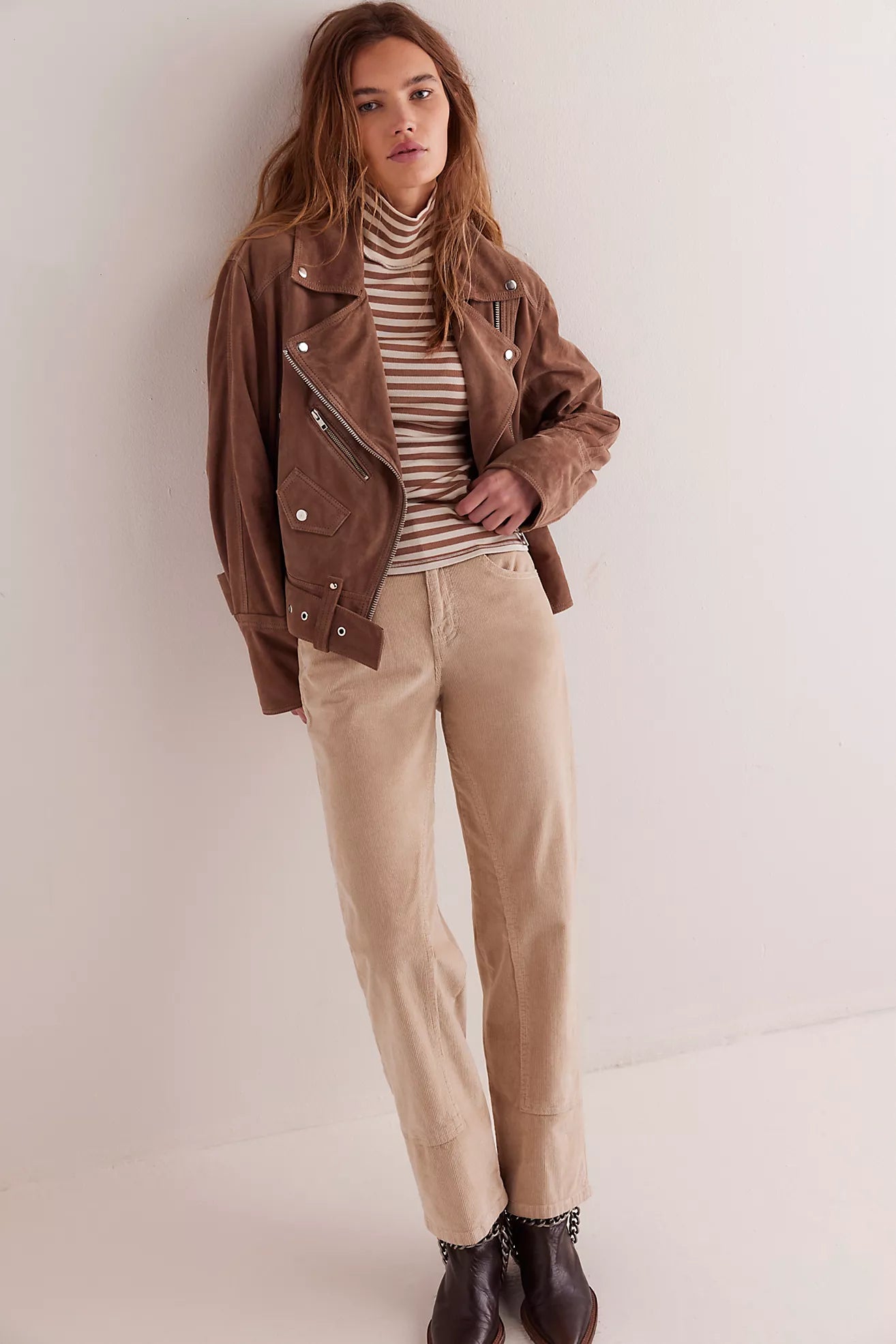 We The Free Good Good Stripe Turtleneck (Otter/Tea)