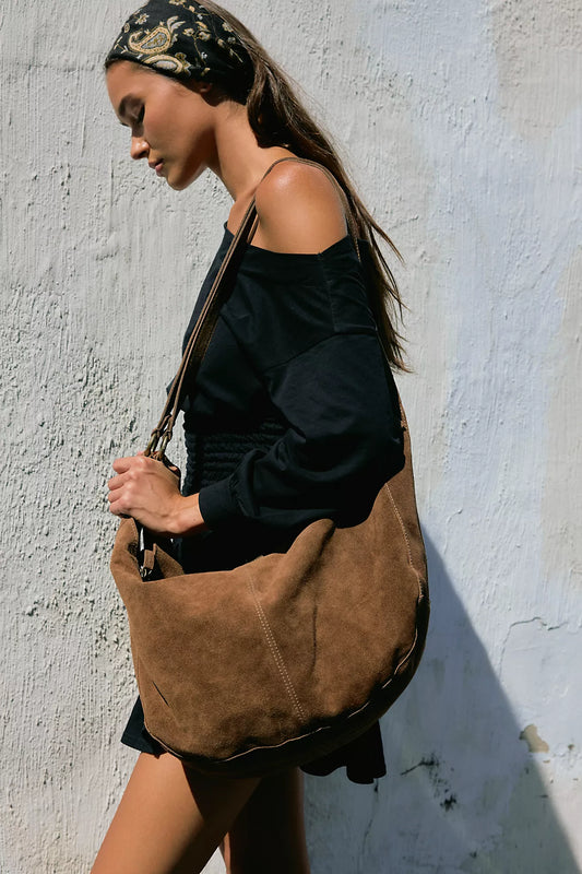 Roma Suede Tote Bag (Coconut Shell)