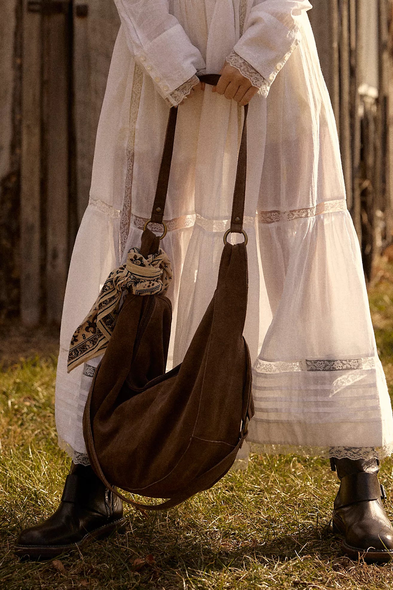 Roma Suede Tote Bag (Coconut Shell)