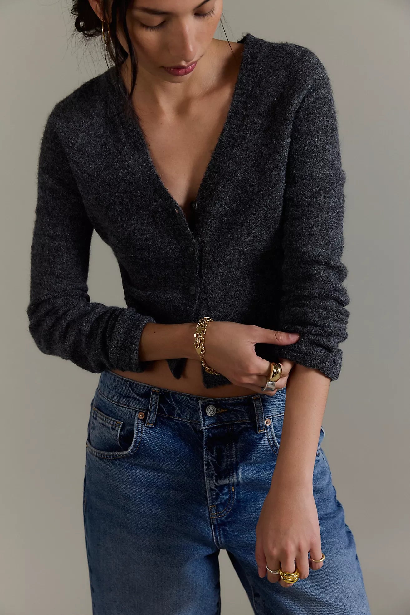 School Girl Cardigan (Charcoal Heather)