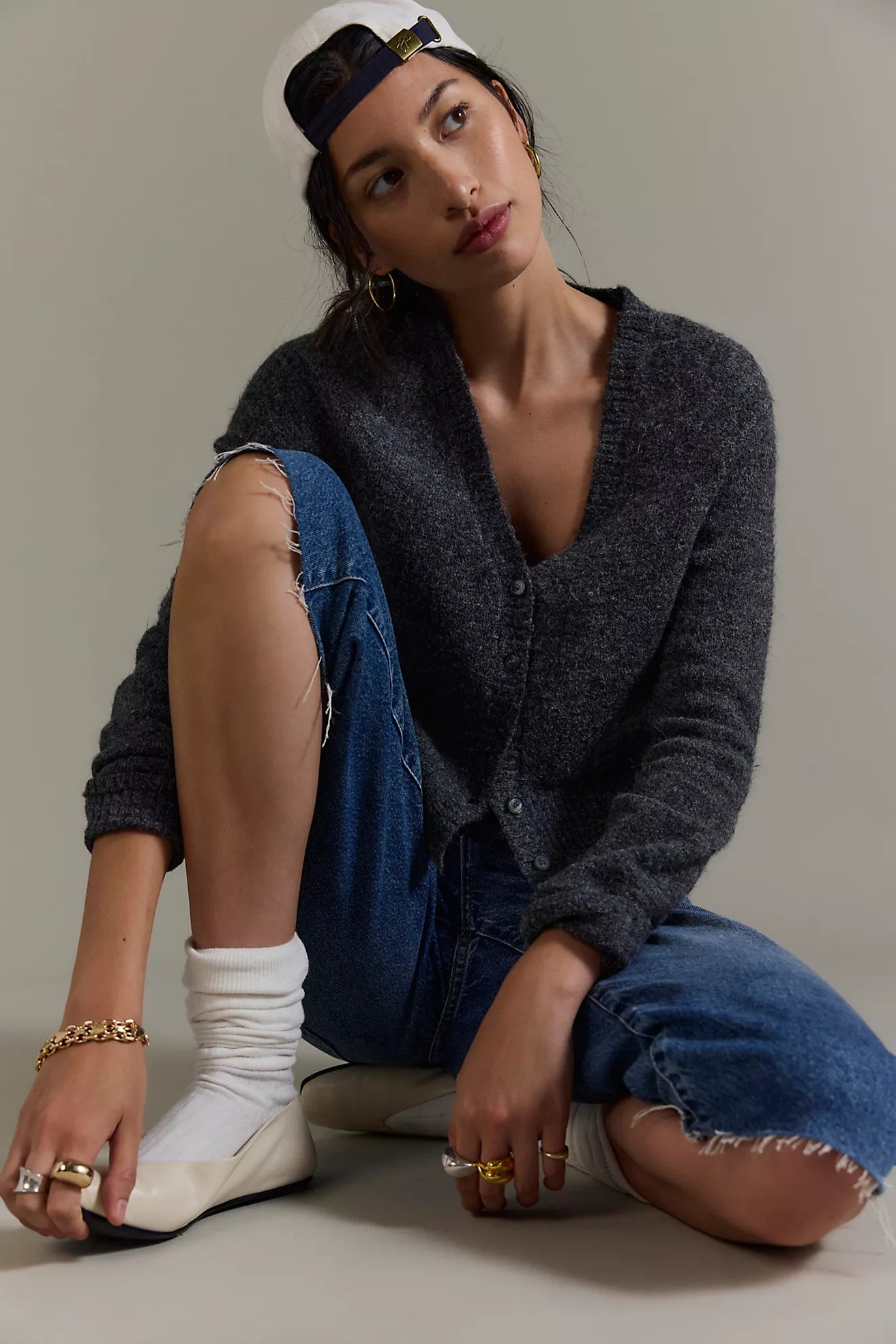 School Girl Cardigan (Charcoal Heather)