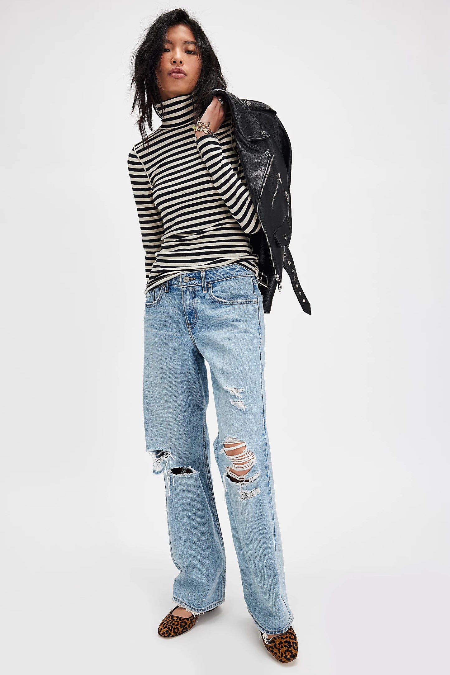 We The Free Good Good Stripe Turtleneck (Black Combo)