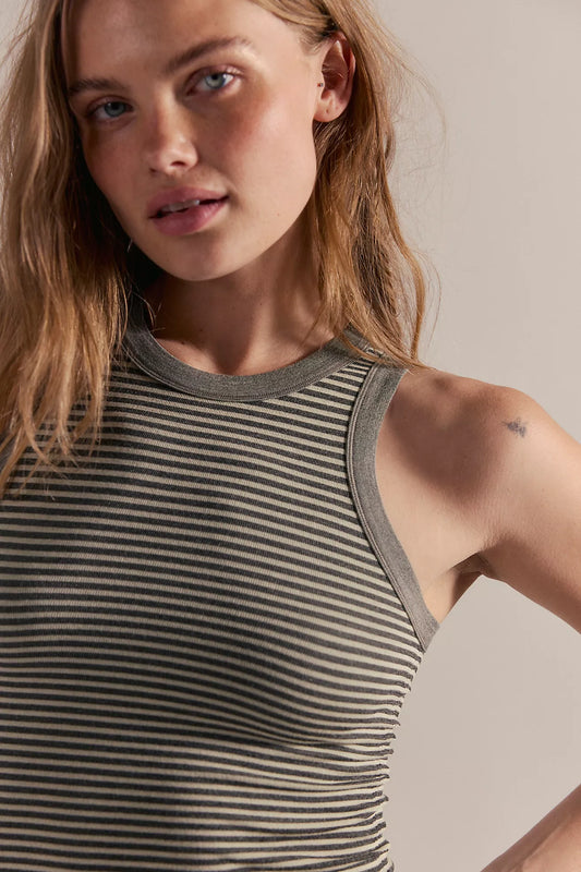 So Soft Seamless Modal Stripe Tank (Black + White)