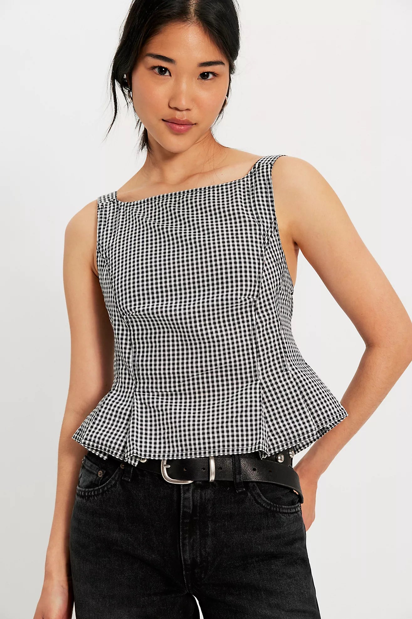 Sunfaded Top Black and White Combo